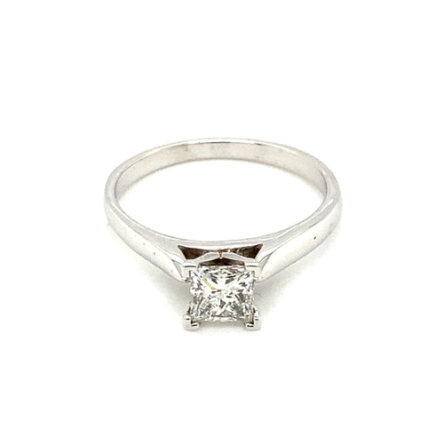 14kt White Gold Princess Cut Diamond Solitaire Ring