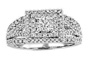 14kt White Gold Canadian Fire and Ice Diamond Ring