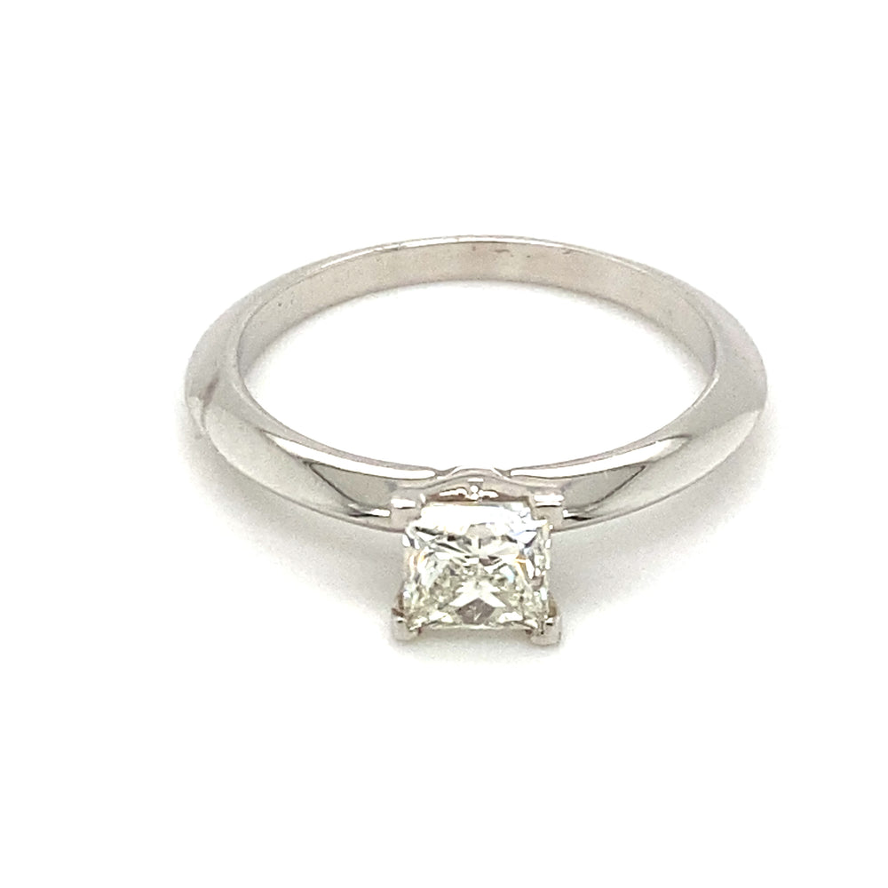 14kt White Gold Princess Cut Canadian Diamond Solitaire Ring