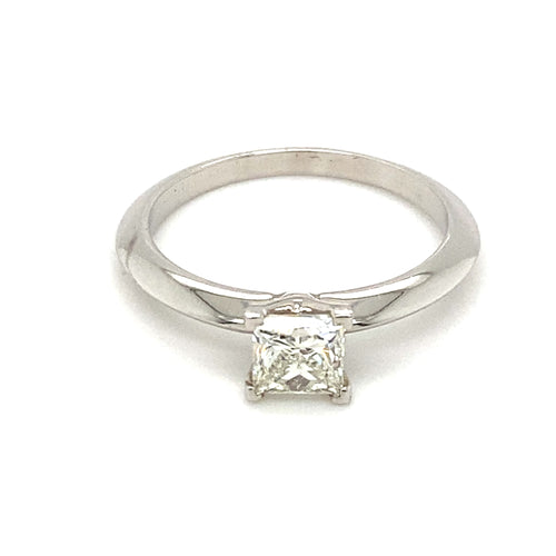 14kt White Gold Princess Cut Canadian Diamond Solitaire Ring