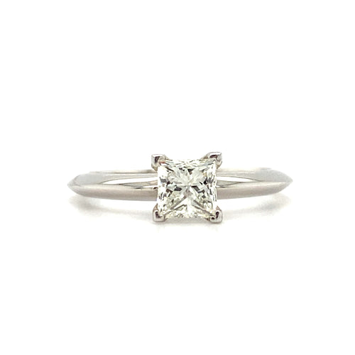 14kt White Gold Princess Cut Canadian Diamond Solitaire Ring