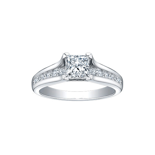 18kt White Gold Canadian Princess Cut Diamond Ring
