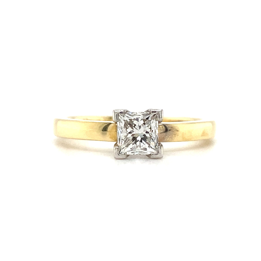 14kt Yellow Gold Princess Cut Canadian Diamond Solitaire Ring