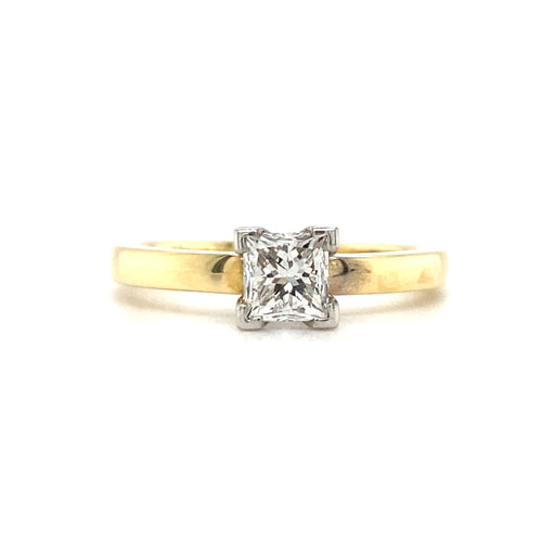 14kt Yellow Gold Princess Cut Canadian Diamond Solitaire Ring