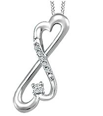 10kt White Gold Canadian Diamond Infinity Pendant
