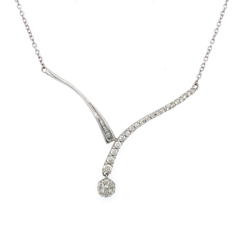 14kt White Gold 1.00ct Diamond Necklace