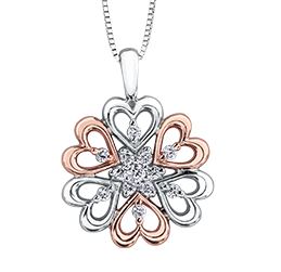 10kt Two-Tone Gold Diamond Pendant