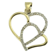 10kt Two-Tone Gold Diamond Pendant