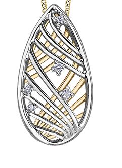 10kt Two-Tone Gold Diamond Pendant