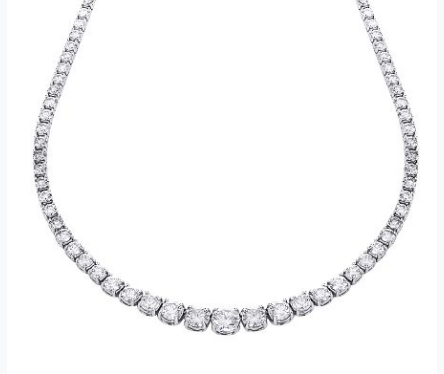 14kt White Gold 3.00ct Diamond Tennis Necklace
