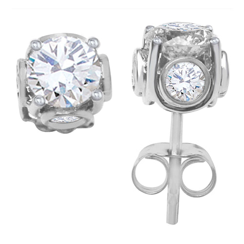 14kt White Gold 1.00ct Diamond Stud Earrings