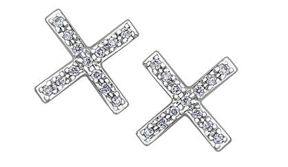 10kt White Gold Diamond Stud Earrings