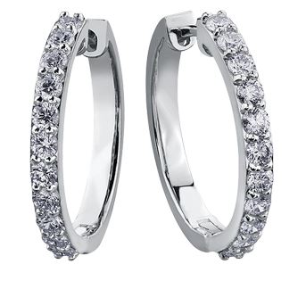 10kt Yellow Gold 1.00ct Diamond Hoop Earrings