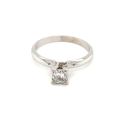 14kt White Gold Princess Cut Diamond Solitaire Ring