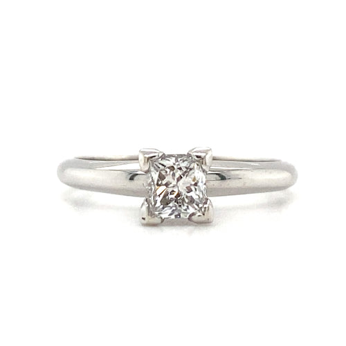 14kt White Gold Princess Cut Diamond Solitaire Ring