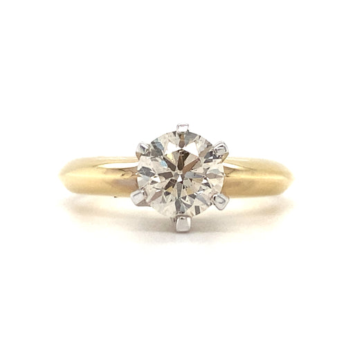 14kt Yellow Gold 1.05ct Round Brilliant Solitaire Ring