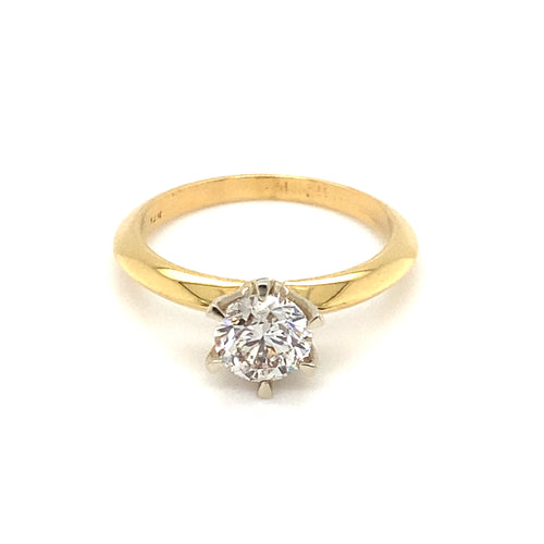14kt Yellow Gold .96ct Round Brilliant Diamond Solitaire Ring