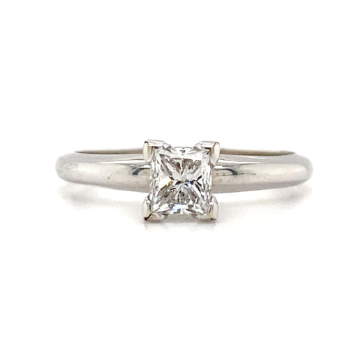 14kt White Gold Princess Cut Diamond Solitaire Ring
