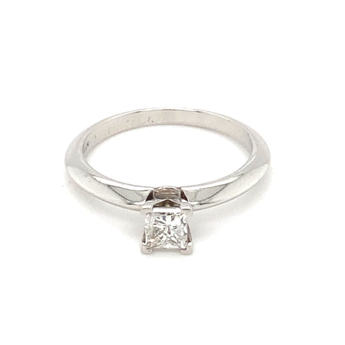 14kt White Gold Princess Cut Diamond Solitaire Ring