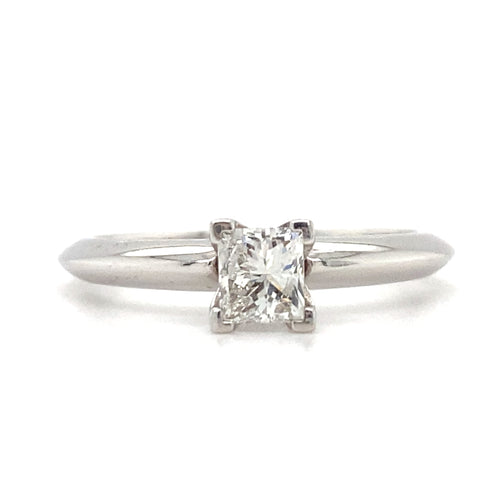 14kt White Gold Princess Cut Diamond Solitaire Ring