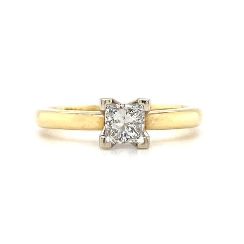14kt Yellow Gold Princess Cut Diamond Ring