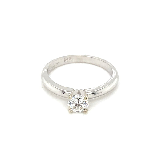 14kt White Gold Diamond Solitaire Ring