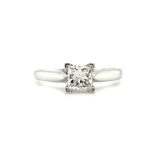 14kt White Gold Princess Cut Diamond Solitaire Ring