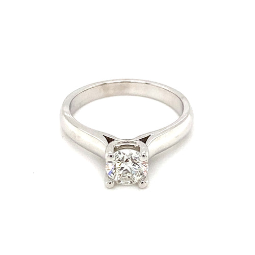 14kt White Gold Solitaire Diamond Ring