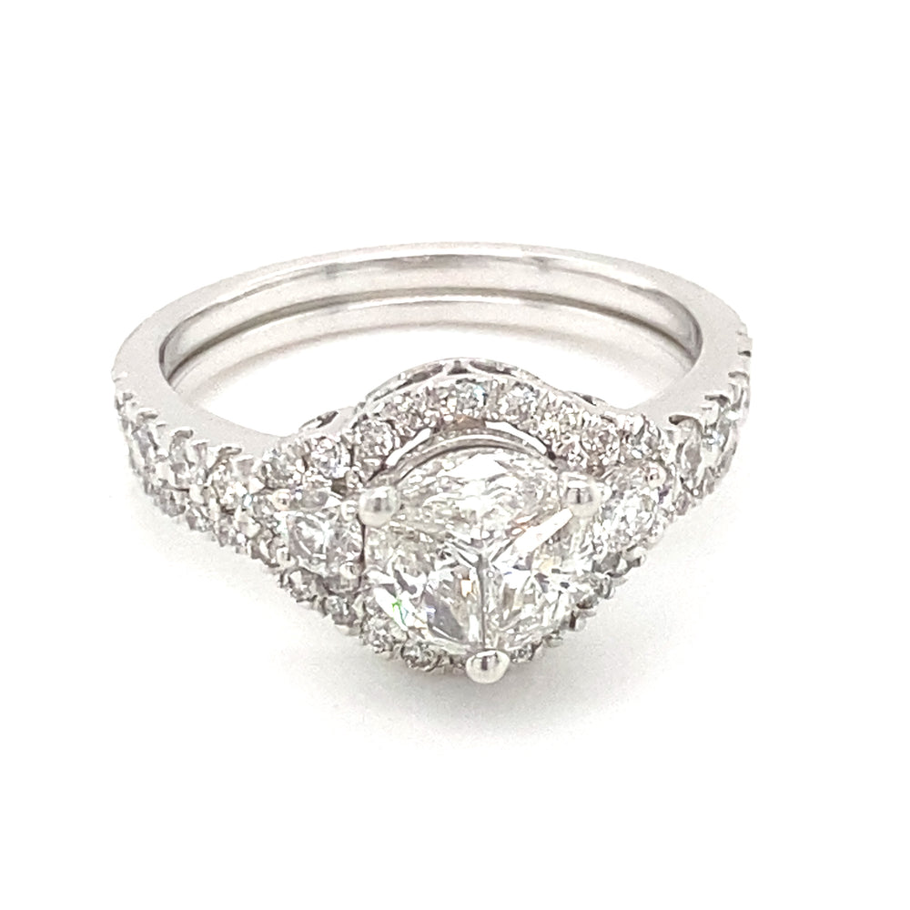 14kt White Gold 1.42ct Diamond Wedding Set