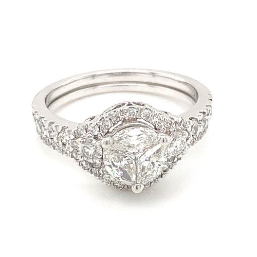 14kt White Gold 1.42ct Diamond Wedding Set