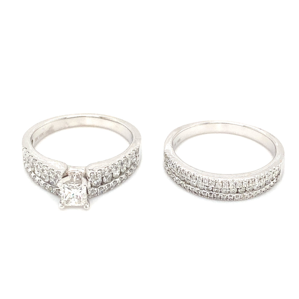 14kt White Gold 1.27ct Diamond Wedding Set