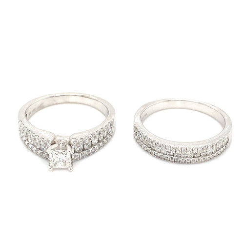 14kt White Gold 1.27ct Diamond Wedding Set