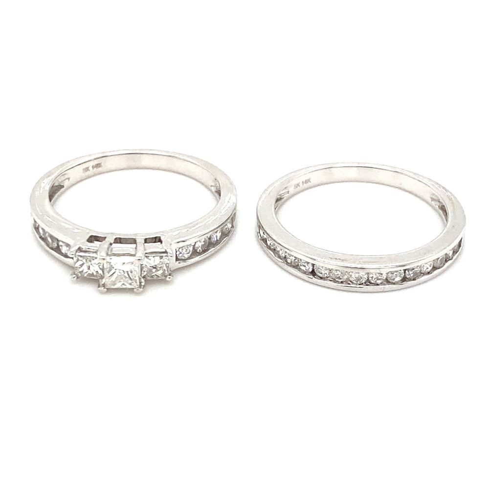 14kt White Gold 1.00ct Diamond Wedding Set