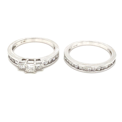 14kt White Gold 1.00ct Diamond Wedding Set