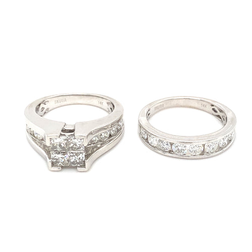 14kt White Gold 3.00ct Diamond Wedding Set