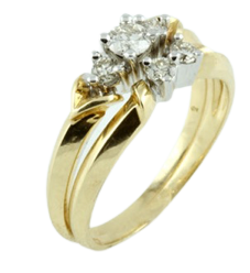 14kt Yellow Gold Diamond Wedding Set