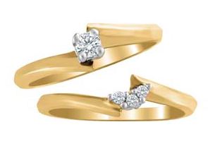 10kt Yellow Gold Diamond Wedding Set
