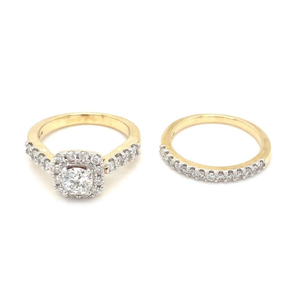 14kt Yellow Gold 1.50ct Diamond Wedding Set