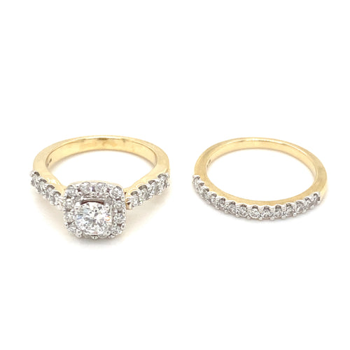 14kt Yellow Gold 1.50ct Diamond Wedding Set