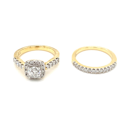 14kt Yellow Gold 1.50ct Diamond Wedding Set