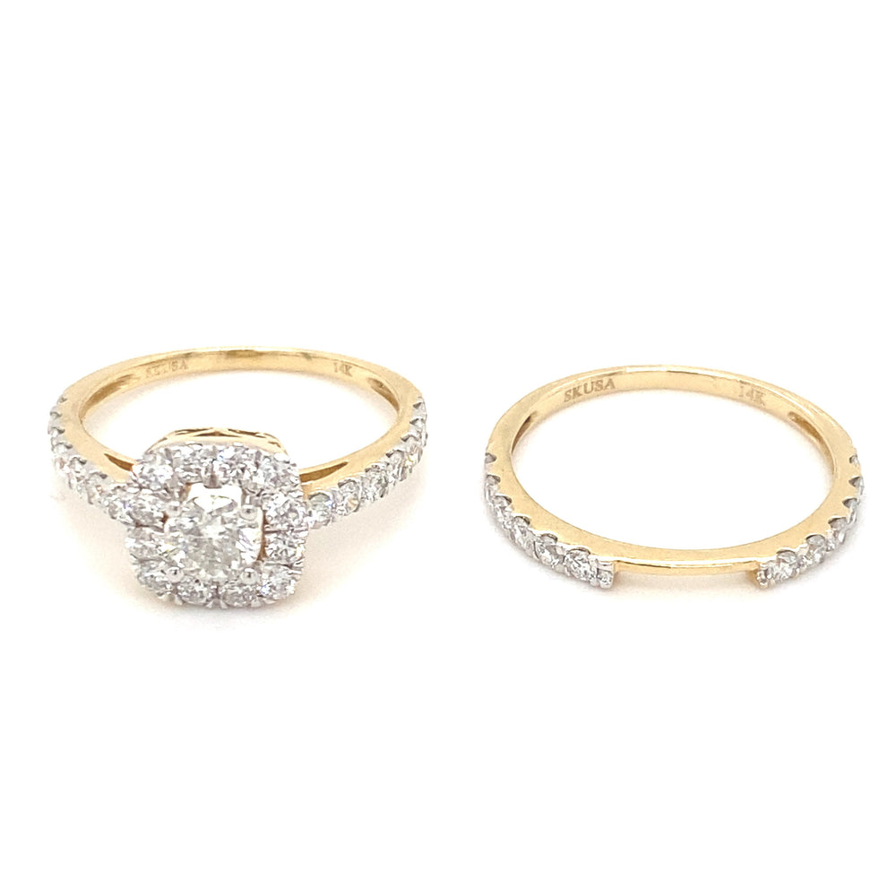 14kt Yellow Gold 1.50ct Diamond Wedding Set