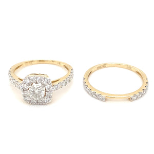 14kt Yellow Gold 1.50ct Diamond Wedding Set