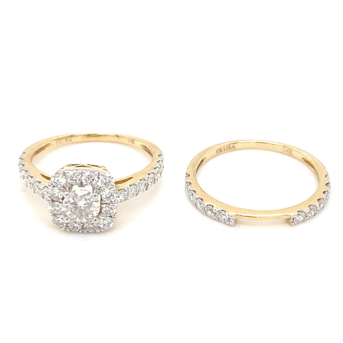 14kt Yellow Gold 1.50ct Diamond Wedding Set