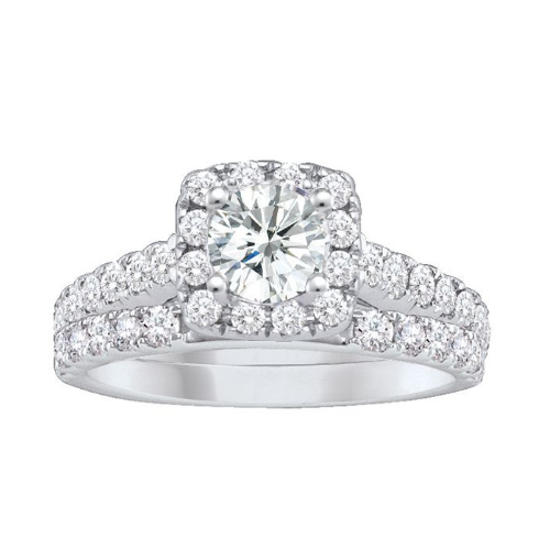 14kt White Gold 1.50ct Diamond Wedding Set