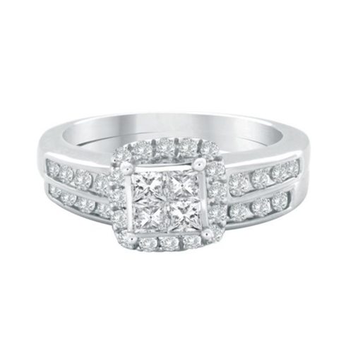 10kt White Gold Diamond Wedding Set