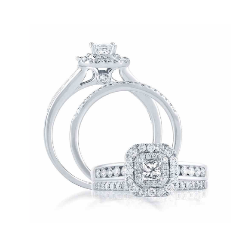 14kt White Gold 1.00ct Diamond Wedding Set