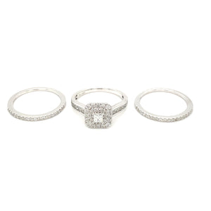 14kt White Gold 1.00ct Diamond Wedding Set