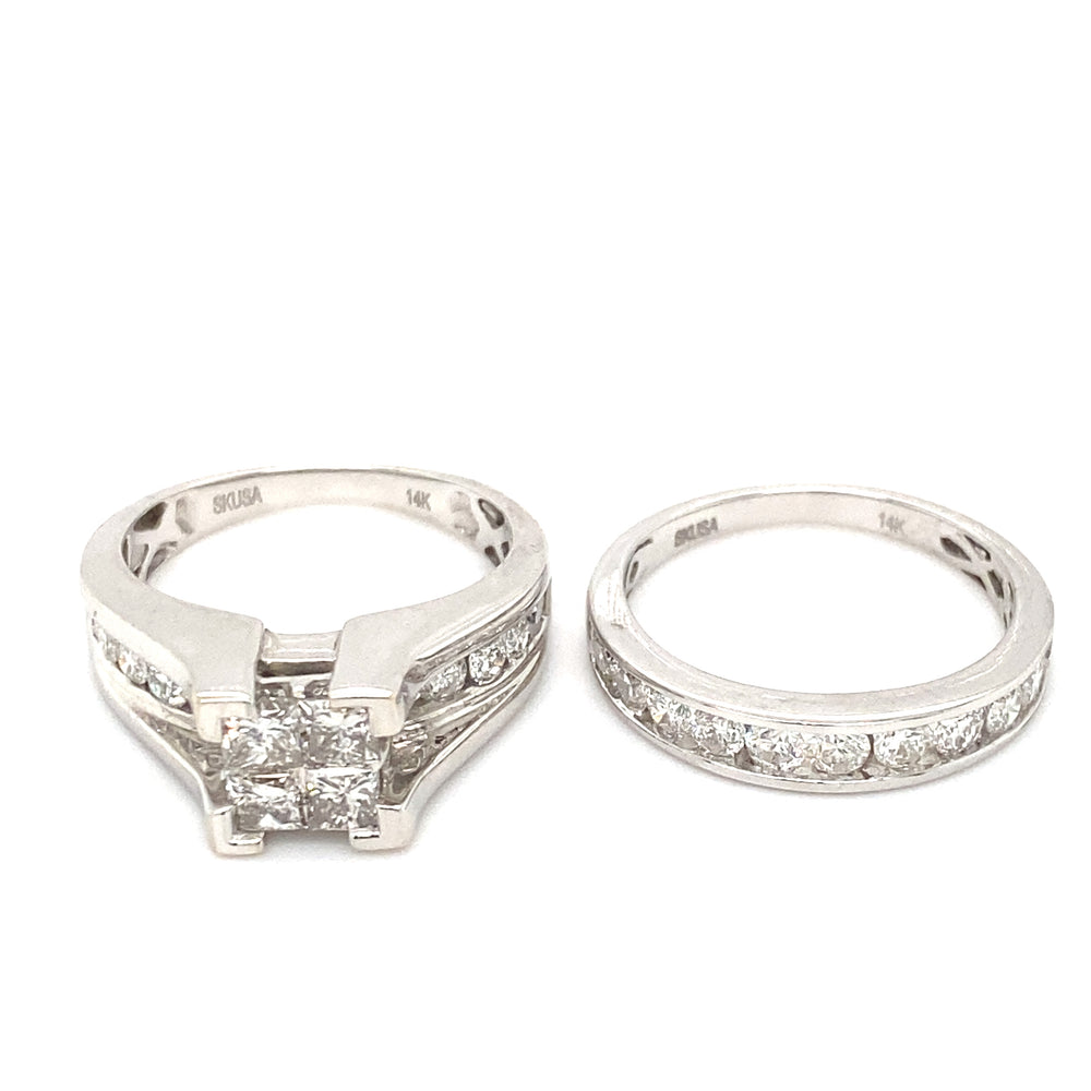 14kt White Gold 2.00ct Diamond Wedding Set