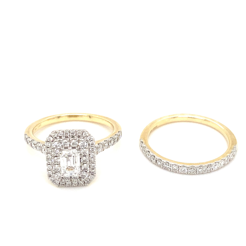 14kt Yellow Gold 1.50ct Diamond Wedding Set
