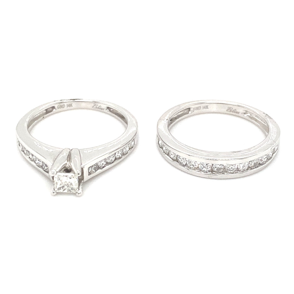 14kt White Gold 1.00ct Diamond Wedding Set